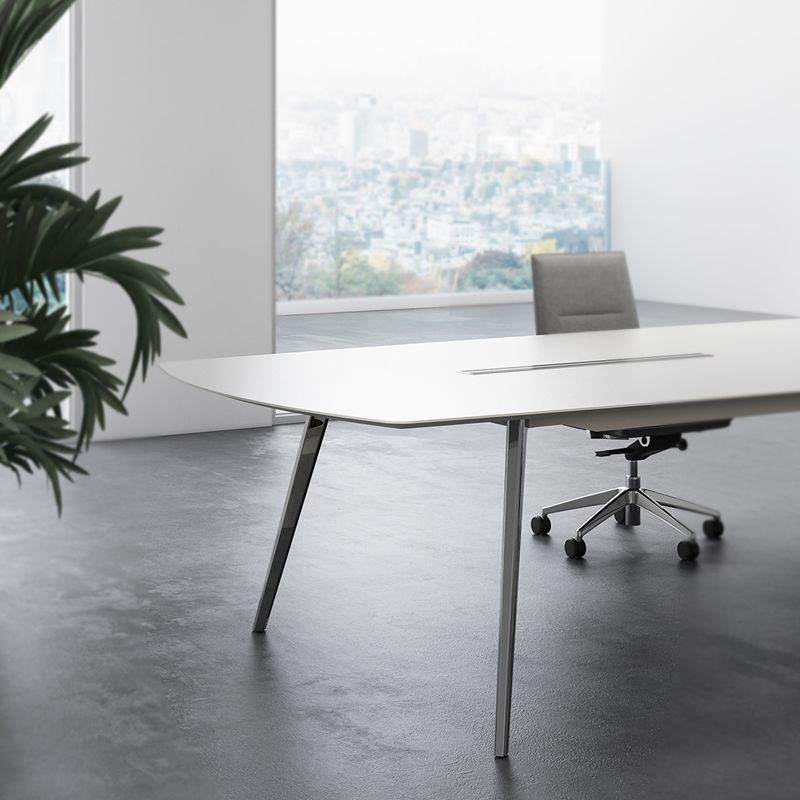 3.6m 4.2m Minimalist Conference Table With Aluminum Legs Supports OEM ODM