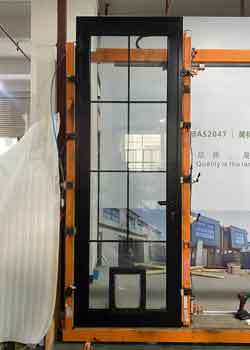 AS100 Series Aluminum Swing Door with French Grid Design, 6063-T5 Aluminum Alloy & Double-layer Tempered Glass