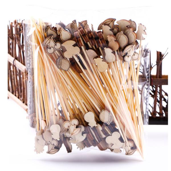 Varas de bambu descartáveis do OEM para o fruto/sushi/sanduíche
