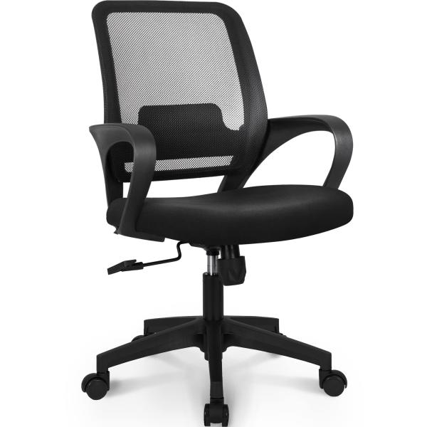 Foam Seat Mesh Computer Chair with Lumbar Support Adjustable Ergonomic Desk Chair