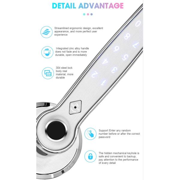 TTlock Fingerprint Bluetooth Smart Lock Keyless Zinc Alloy Handle