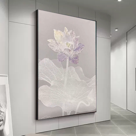 Peinture à l'huile à la toile texturée moderne 6 méthode d'impression couleur Peinture à la main de fleurs pour salon Peinture en relief