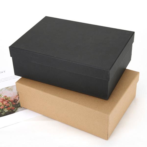 Caja de regalo de papel Kraft Caja de regalo de cartón rectangular grande Caja de cartón negro de arriba y abajo