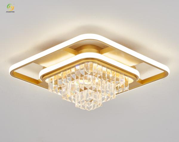 Lámpara de cristal rectangular JYLIGHTING para sala de estar, moderna y sencilla, luz de techo de lujo y ambiente para dormitorio, comedor y LED