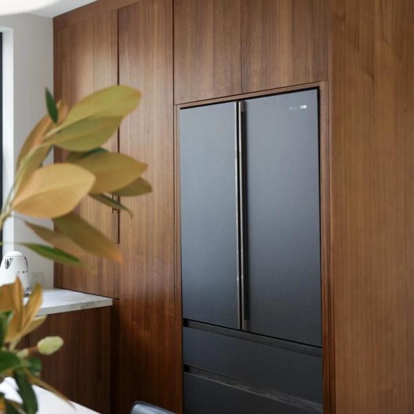 Custom Matt Modern Island Designs Storage Wood Grain Kitchen Cabinet For Villa