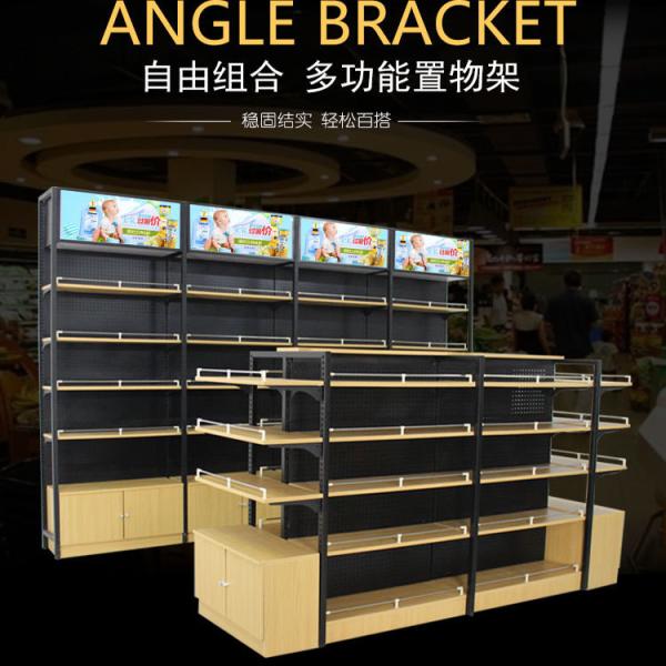 Supermarket Rack Display Stand with LED Light and Clear Acrylic Advertising Light Boxes