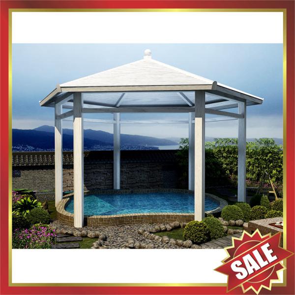 Chinese classic outdoor garden park wood style Aluminium alu metal gazebo pavilion canopy-beautiful sun rain shelter