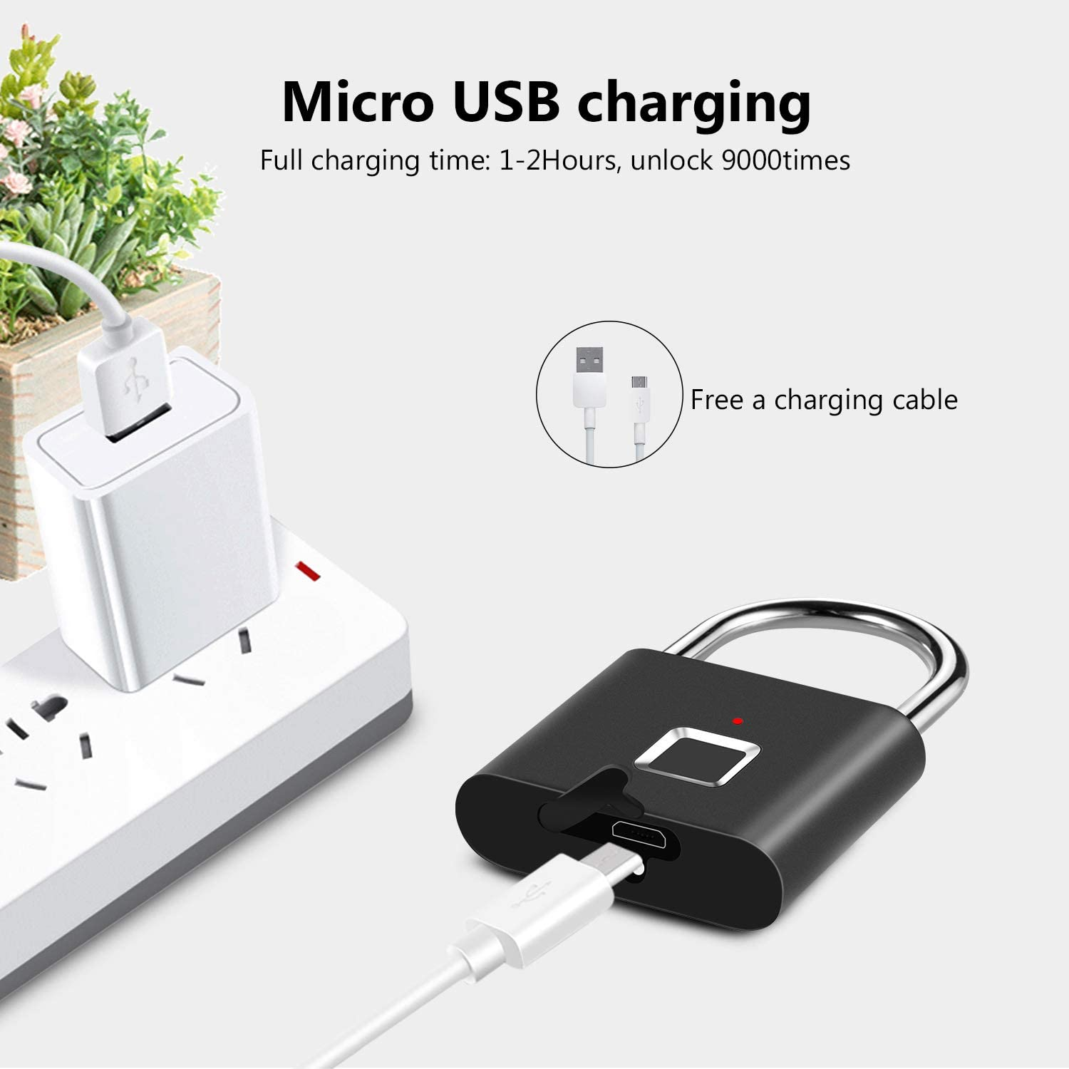 2024 High Security Zinc Alloy Electronic Fingerprint Padlock for Brass Gym Cabinets Drawers Anti-Theft Memory Card Data Storage