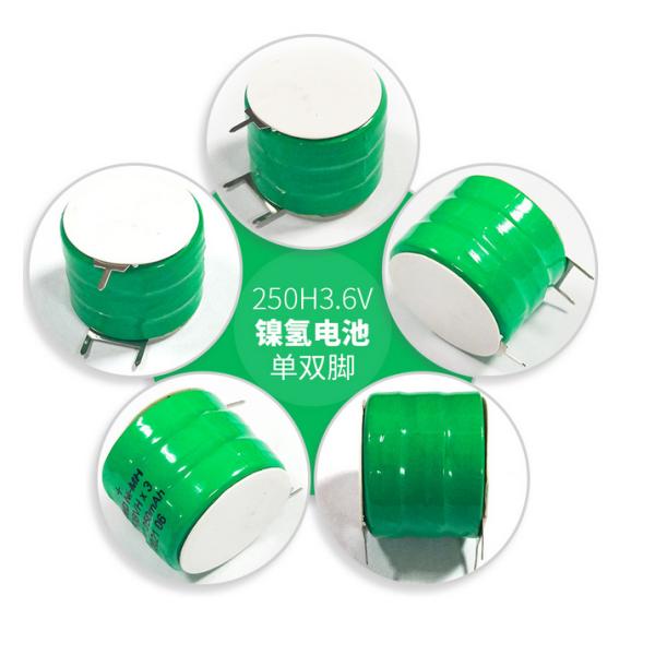 Button cell (rechargeable) 250H NiMH 250 mAh 3.6V Ni-MH Rechargeable Button Cell pack OEM