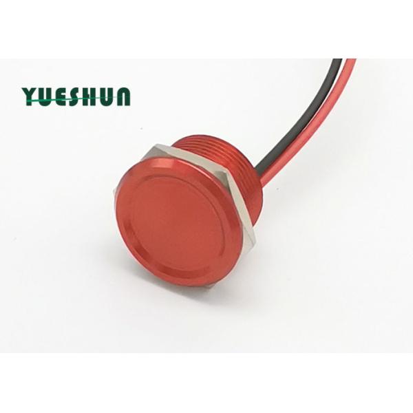 No Lamp Piezo Touch Switch , 19mm Push Button Switch Aluminum Body Red Shell