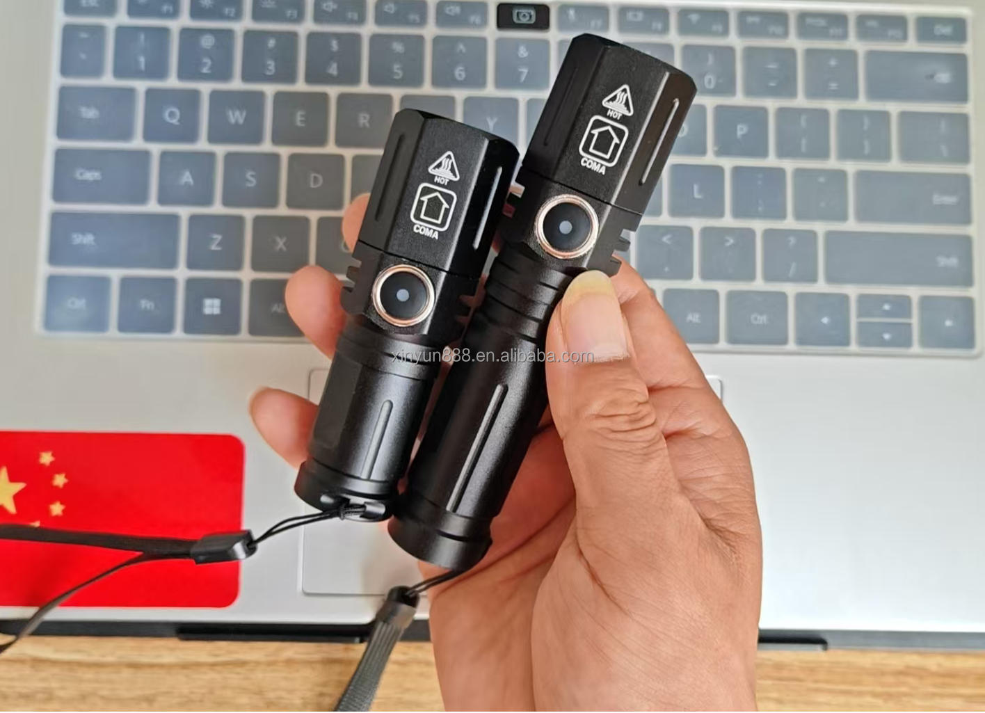 New Model High-Intensity LED White Laser Zoom Rechargeable Outdoor Emergency Light Mini Flashlight