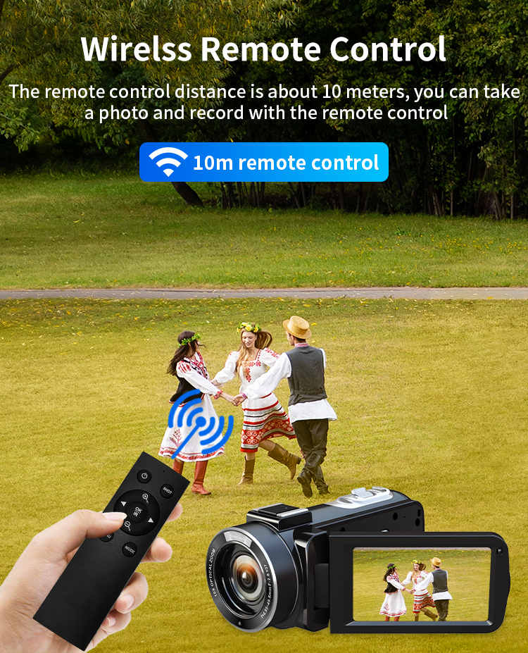 4K 30MP 10X Optical Zoom Video Camera Camcorder 3.0 Inch IPS Touch Screen With Wifi&Remote Control&Anti-Shake&Macro Vlog Camera