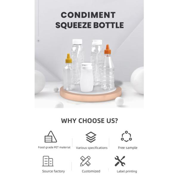 Бутылка соуса выжимкы сальто верхняя пластиковая для сиропа 250ml 500ml