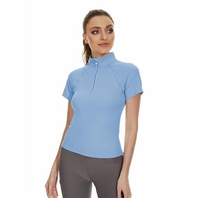 Roupa de montada Eco-amigável equestre de nylon da camada baixa do Spandex azul