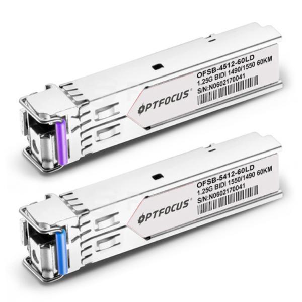 OPTFOCUS SFP OPTICAL TRANSCEIVER  INDUSTRY 1.25G  1490nm/1550NM SFP Optical Transceiver  OFSB-4512-60LD BI-BD SM SC 60KM
