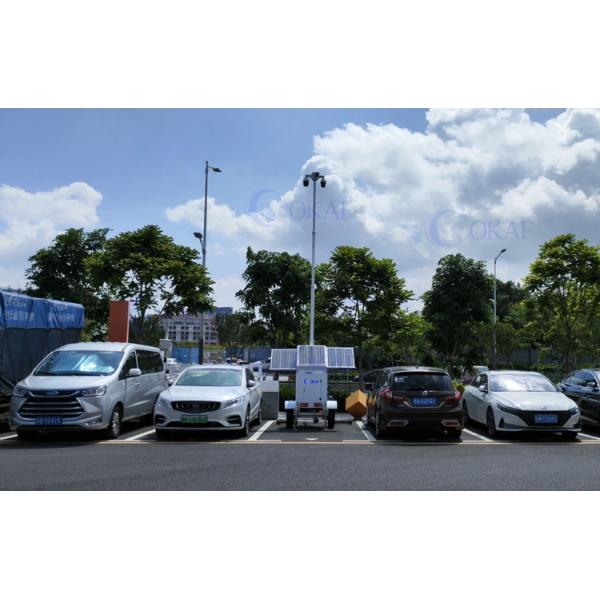Mobile Solar CCTV Surveillance Trailer Mounted Security Camera Tower