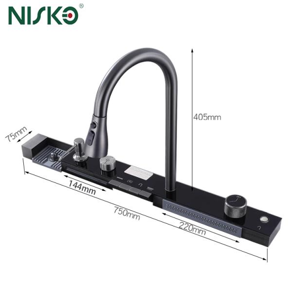 Multi Function Smart Kitchen Sink Double Bowl with Pull Out Faucet