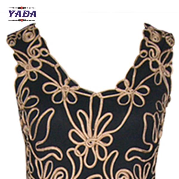 Черный белорукий жилет вышивка цветочное платье женщины рубашка сильма западные платья для продажи