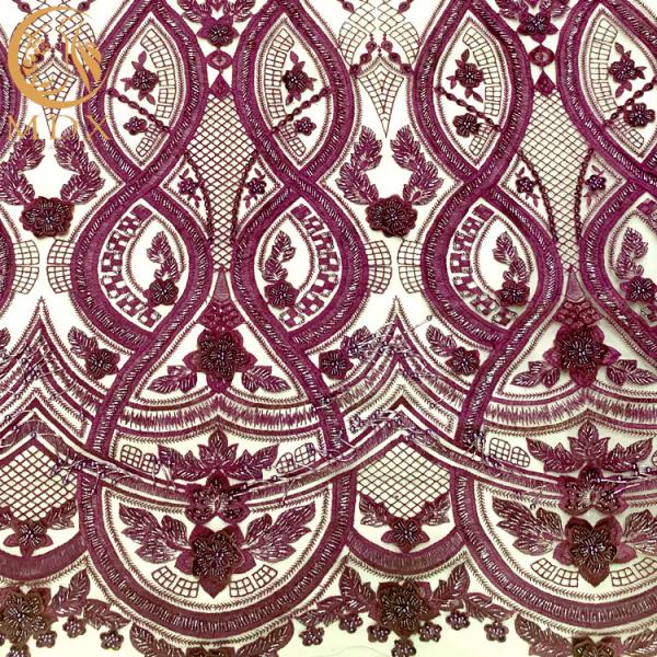 Dropshipping Handmade 3D Embroidery Lace Fabric for Wedding Dress