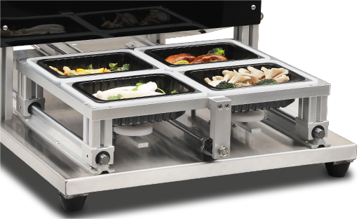 Fully Automatic  Pneumatic Tray Sealing Machine CH-QF430T-S with Food Grade Stainless Steel and 6061 Anodized Aluminum Mold for Fresh Food Packaging