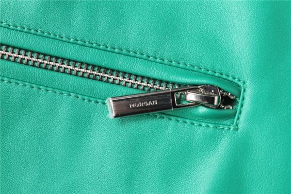 Green PU Leather Mini Women's Skirts Clothing 100% Polyester