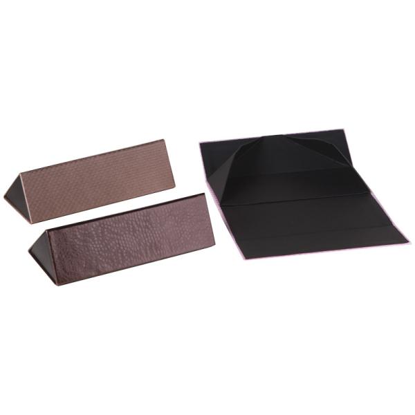 Multifunction PU Handmade Folding Eyeglass Case Triangle Metal Sunglasses Case Box