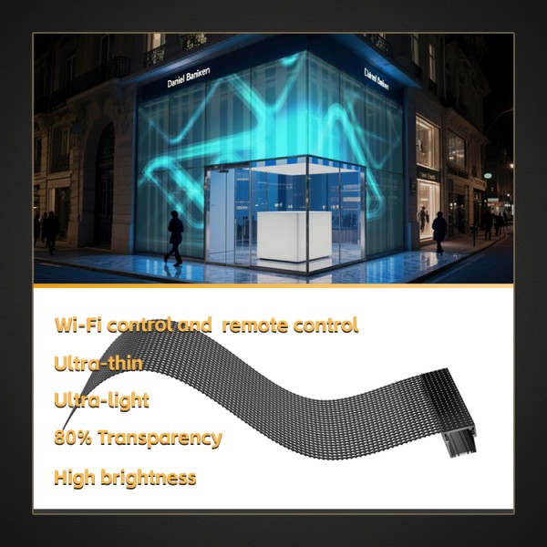 Hot Product Flexible P6.25 Transparent Holographic LED Film Advertising LED Display Glass Adhesive Led Screen for Glass Window