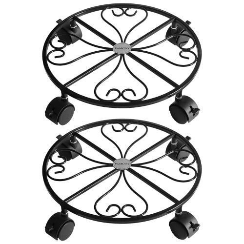 ISO9001 2008 Caddy de fábrica de metal certificado com caster 11,8 polegadas Plant Stand on Wheels