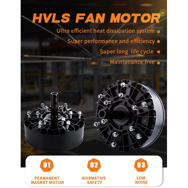 3 Fase 220V 400W HVLS Refrigeración de techo Bldc Motor de ventilador para área cubierta de aire de 280 m2