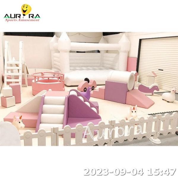 Rainbow Color Kids Soft Play Equipment Indoor Ball Pit Rental Custom Logo