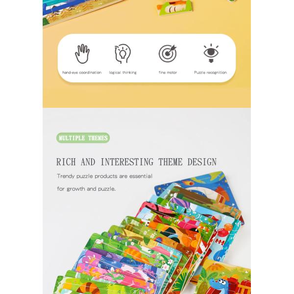 9pcs Toddler Great Gift Children Preschool Colorful Dinosaur Animals Wooden Jigsaw Puzzles