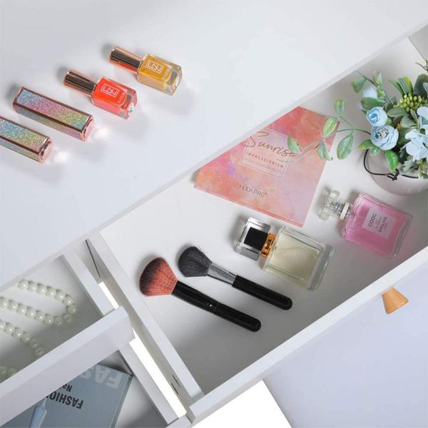 Solid MDF Wood Mirrored Dresser Wood Bedside Table With NC Painting