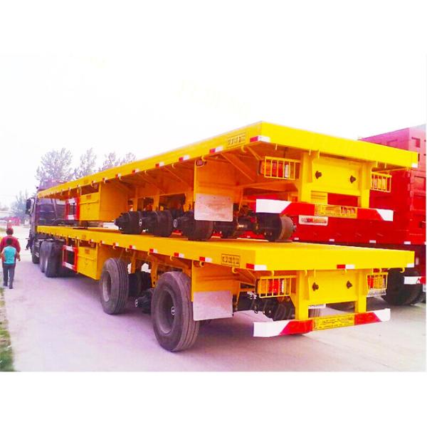 40 Foot Flatbed Container Trailer Equipment First Axle Lift , High Bed Trailer