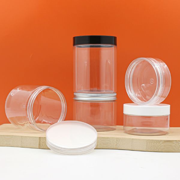 Lightweight Shatterproof PET Plastic Jar - Clear Wide-Mouth Cosmetic Cream Container for Secure Storage