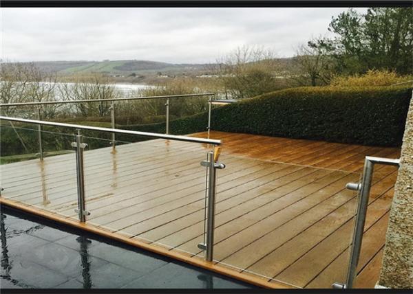 Customized 316 Stainless Steel Glass Railing Strong Rust Resistance For Pool Fence