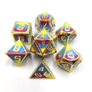 Sailli à la main Unique Fabriqué à la main Durable métal 7 pièces Polyédron jeu de dés