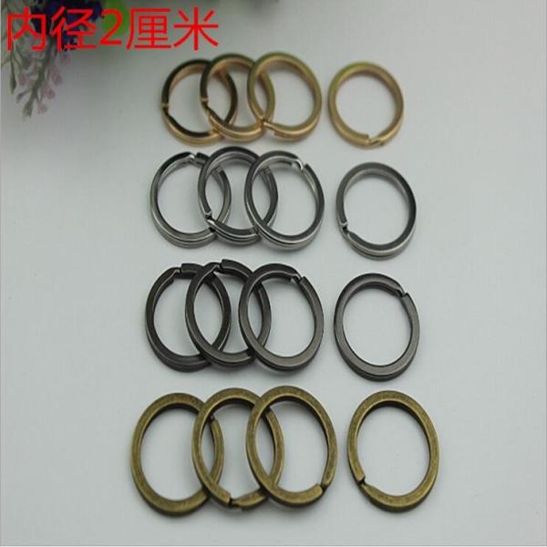 Hang Chain Hook DIY Craft Key Hardware Nickel Color Iron Round Flat Split Key Ring
