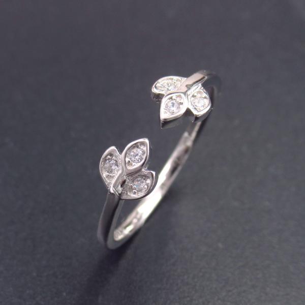 Anel transversal artístico 925 do solitário do zirconita da prata esterlina da forma para o casamento