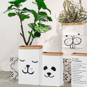 le sac en papier bag, Kraft Paper Storage Linen Bag Kids Toys Clothing Organizer Basket Nursery Home Decor