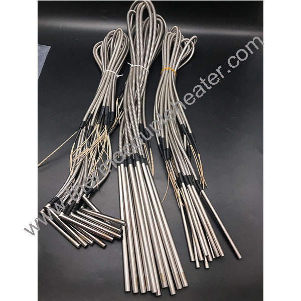 Calentador de cartucho de acero inoxidable con alambre de níquel cubierto con manga de metal flexible