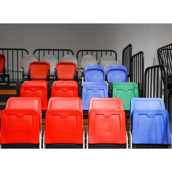 Retractable Grandstand Seating with Foldable Backrests - Durable HDPE Material and Customizable Options for Indoor Sports Arenas