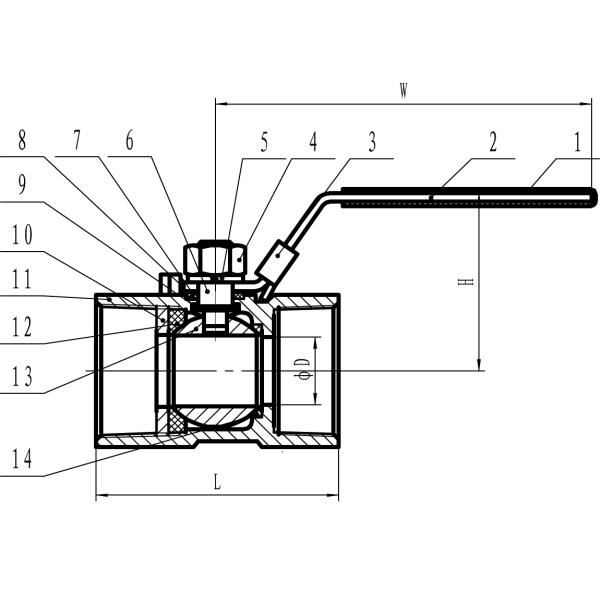 DN100 Metal Ball Valve , CF8M Female And female threaded ball valve