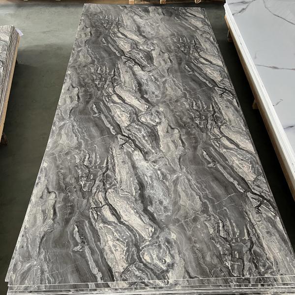Diseño de mármol resistente al agua duradero Pvc UV Marmol de acabado de la hoja de panel de pared para el apartamento