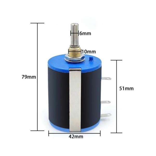 3W Multiturn Winding Potentiometer 1K 2K2 3K3 4K7 10K 15K 22K 47K 10 Turns WXD4 23