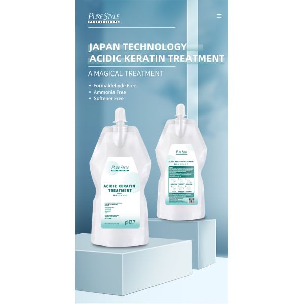 Crème lissante professionnelle à la kératine pour cheveux abîmés et bouclés