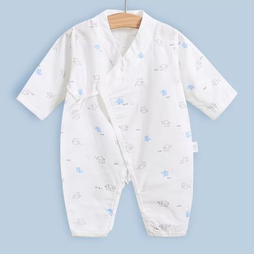 Cute Summer Muslin Baby Pajamas Breathable For Babies Short Sleeves Romper