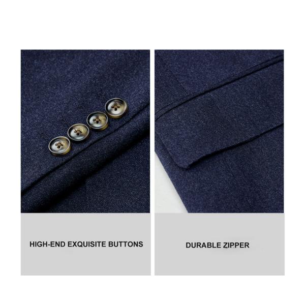 Traje masculino de lana azul oscuro / seda para diseños personalizables al final y bodas lujosas