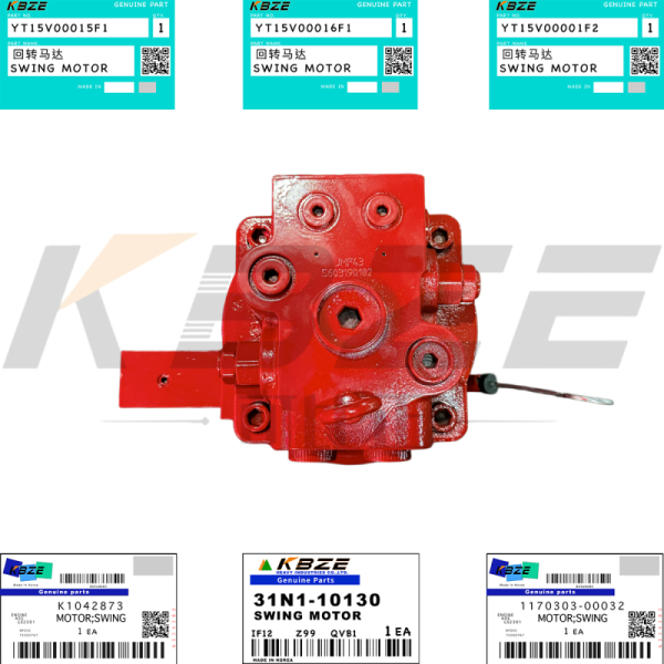KBZE 31N1-10130 K1042873 170303-00032 DOOSAN DAEWOO SMALL EXCAVATOR JMF43 SG025 SWING MOTOR YT15V00015F1 YT15V00016F1 YT15V00001F2 YT15V00005F2 6H 15T R75 R80 DH75 DH80 DX80 SK75 SK80