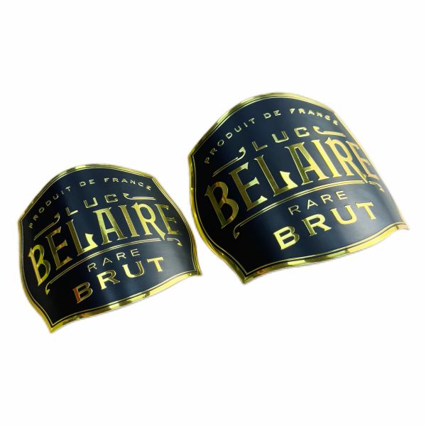 Arc Shaped Custom Aluminum Label Golden Aluminum Metal Tags Three Dimensional