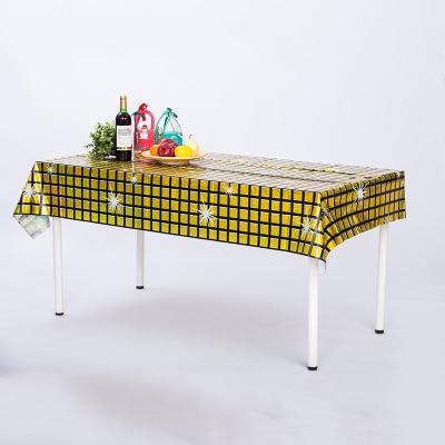 70s 80s 90s Disco Party Tablecloth Rectangle Gold Disco Table Cover